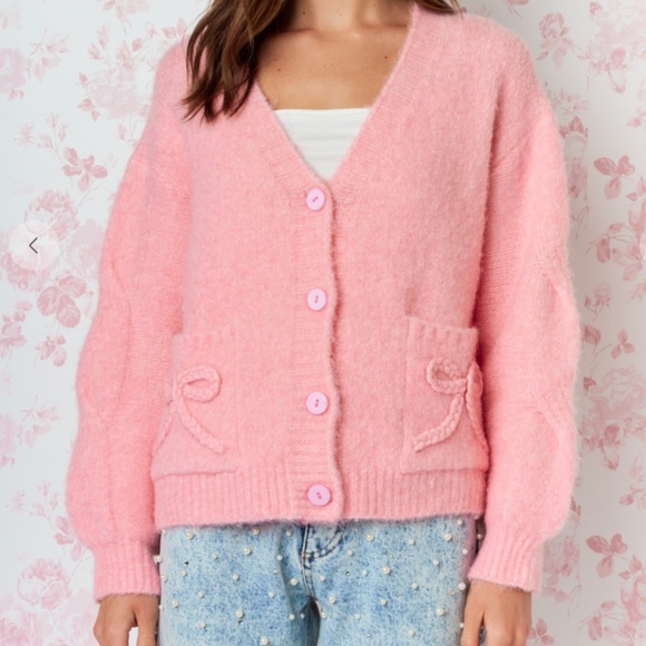 Rareraw “ Elsa “ Rareraw Braided Bow Sweater Cardigan 63 - Picture 3 of 7